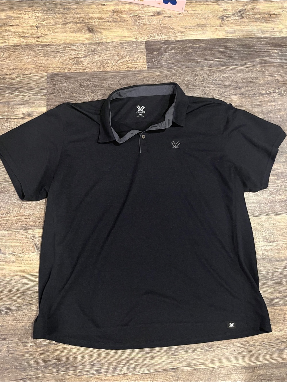Vortex Men's Black Performance Polo with Contrast Trim